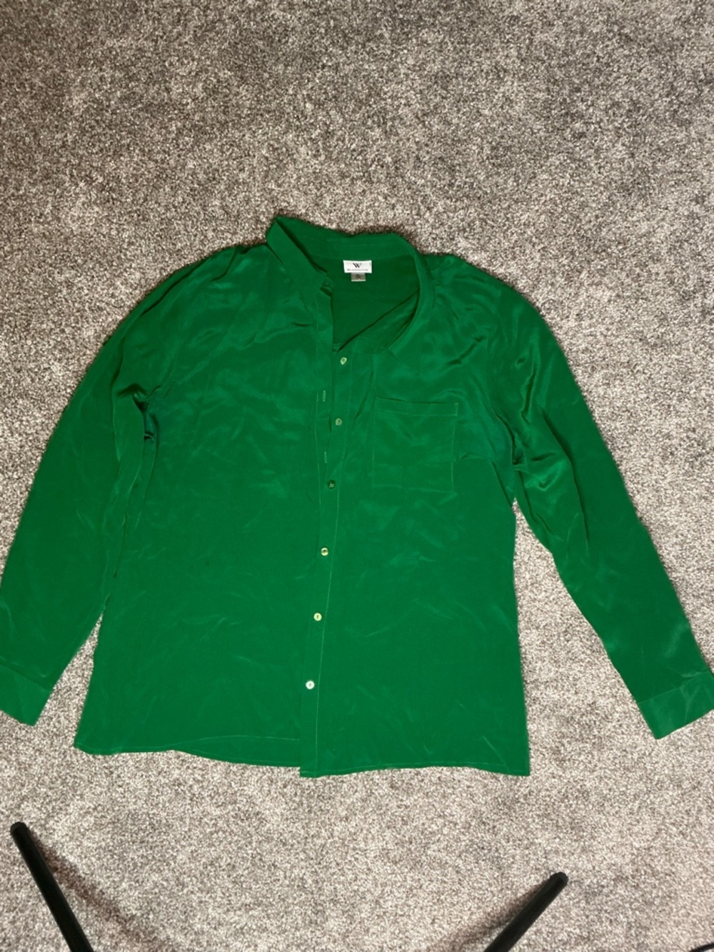 Worthington Emerald Green Button-Front Shirt Jacket